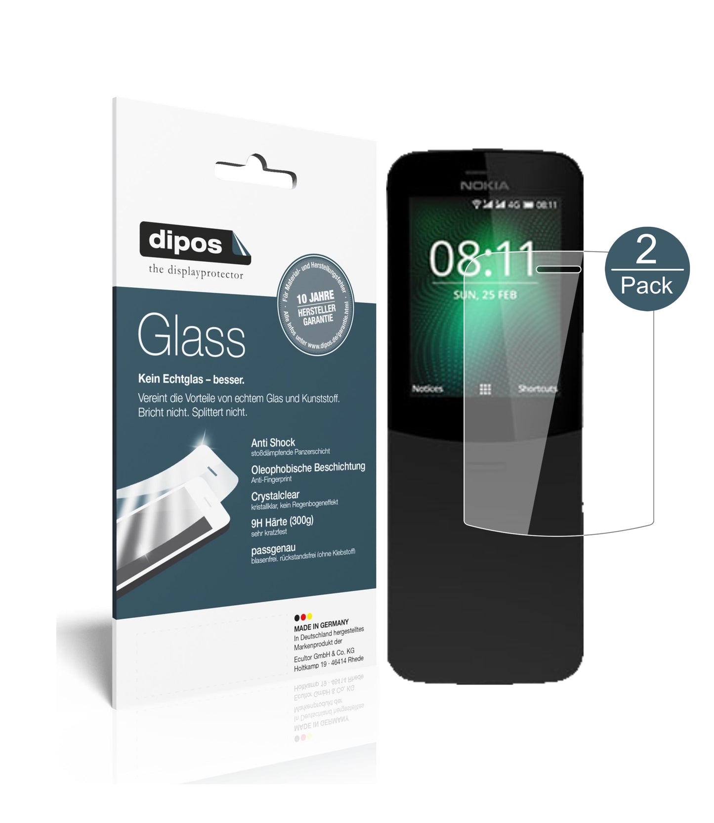 Perfekte Passform und ultimative Qualität: Unser 9H Panzerglas bietet Schutz für Nokia-8810