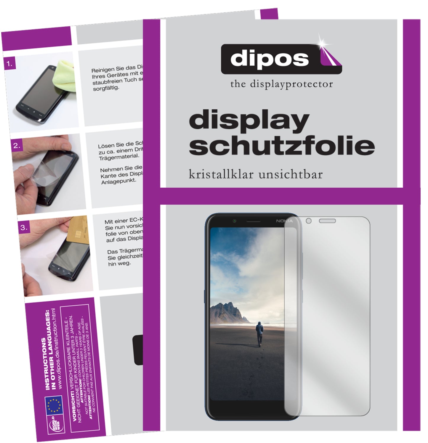 Kristallklare, dünne Schutzfolie: Kratzfest & passgenau für Nokia-C2 Tava