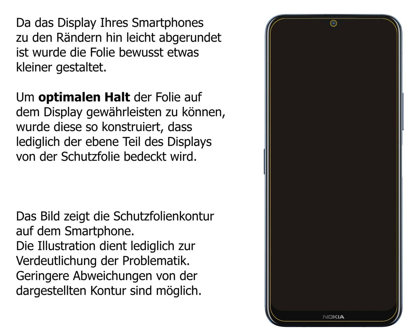 Schutzfolie mit optimaler Passform, zur Verwendung mit Hüllen geeignet