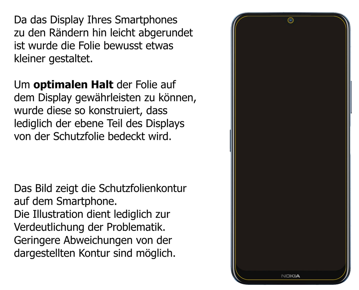 Schutzfolie mit optimaler Passform, zur Verwendung mit Hüllen geeignet
