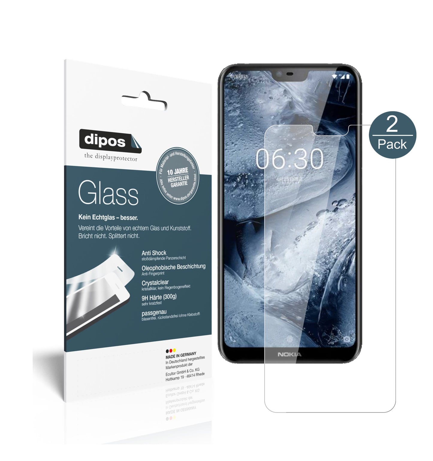 Perfekte Passform und ultimative Qualität: Unser 9H Panzerglas bietet Schutz für Nokia-X6 2018 TA1099