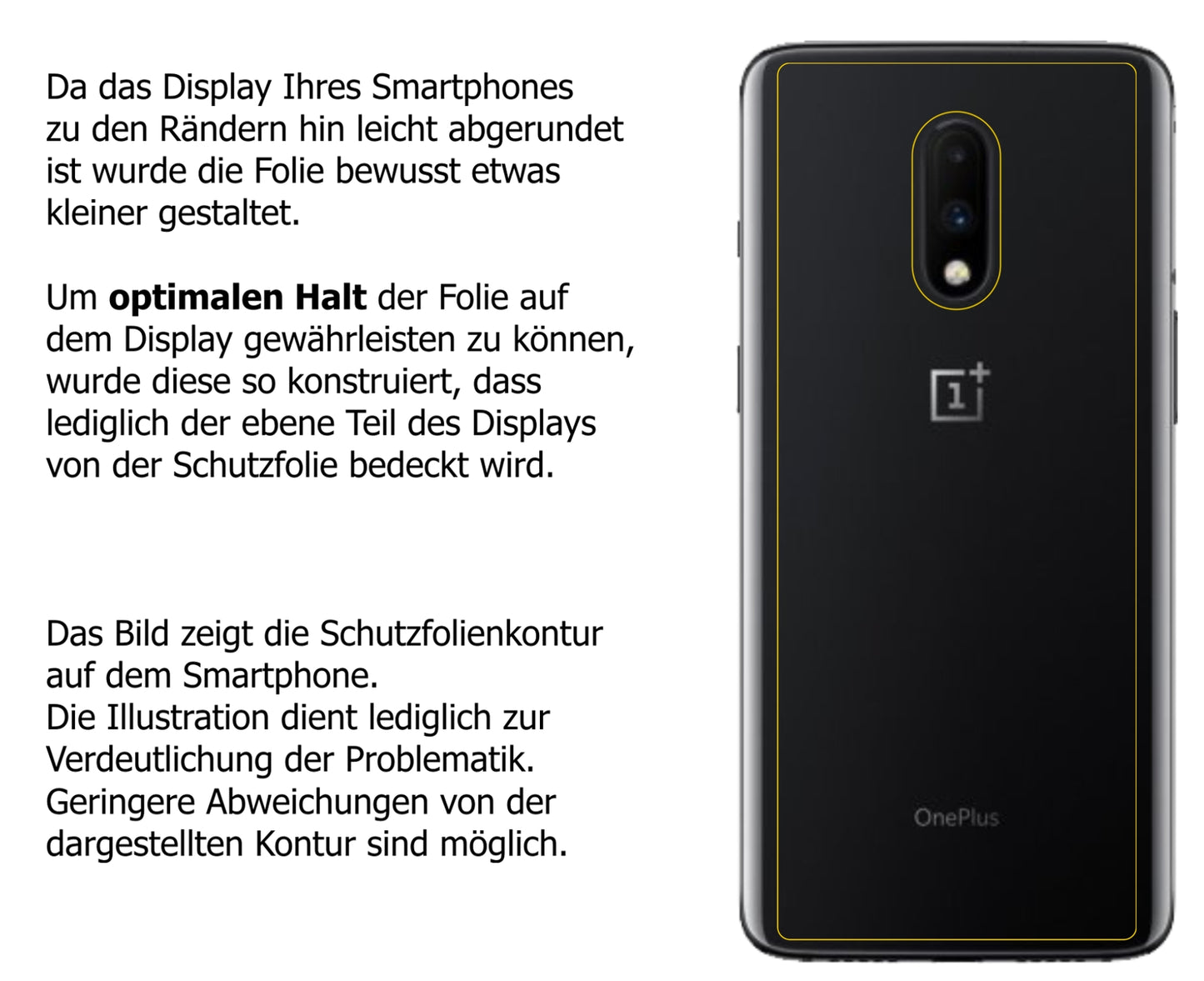 Schutzfolie mit optimaler Passform, zur Verwendung mit Hüllen geeignet