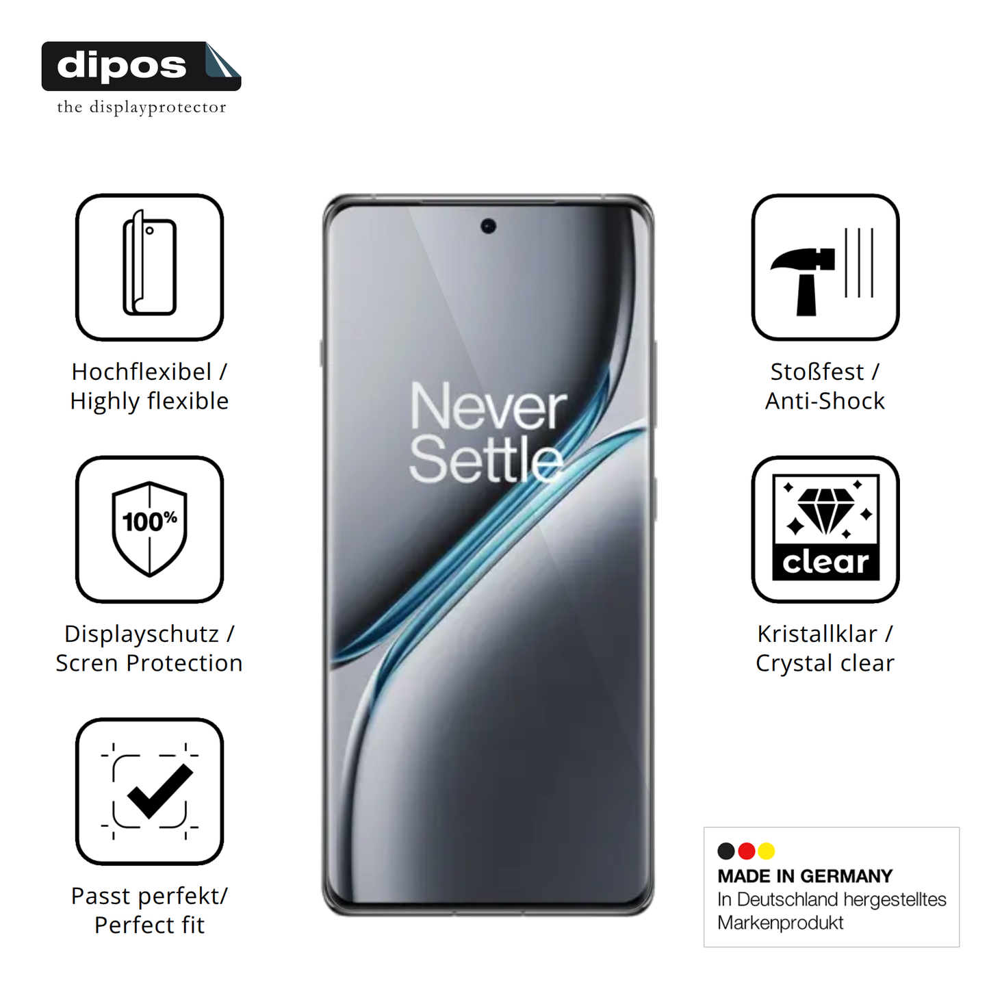 Displayschutz hergestellt in Deutschland, höchste Qualität made in Germany