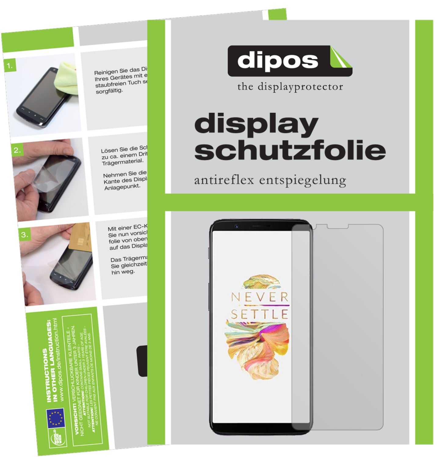 Mattes Panzerglas: Entspiegelte, dünne Folie, Fingerabdruckresistenz und Bildschirmschutz für OnePlus-5T