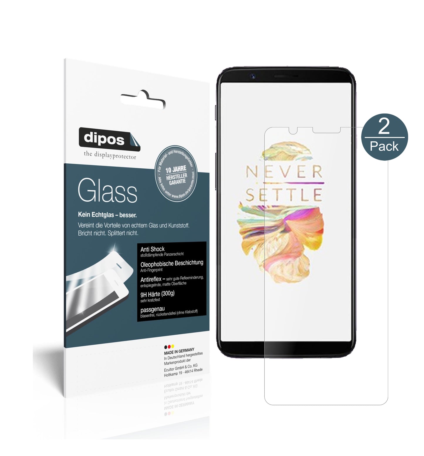 Mattes Panzerglas: Schutz vor Brüchen, Fingerabdrücken und Bildschirmblendung für OnePlus-5T