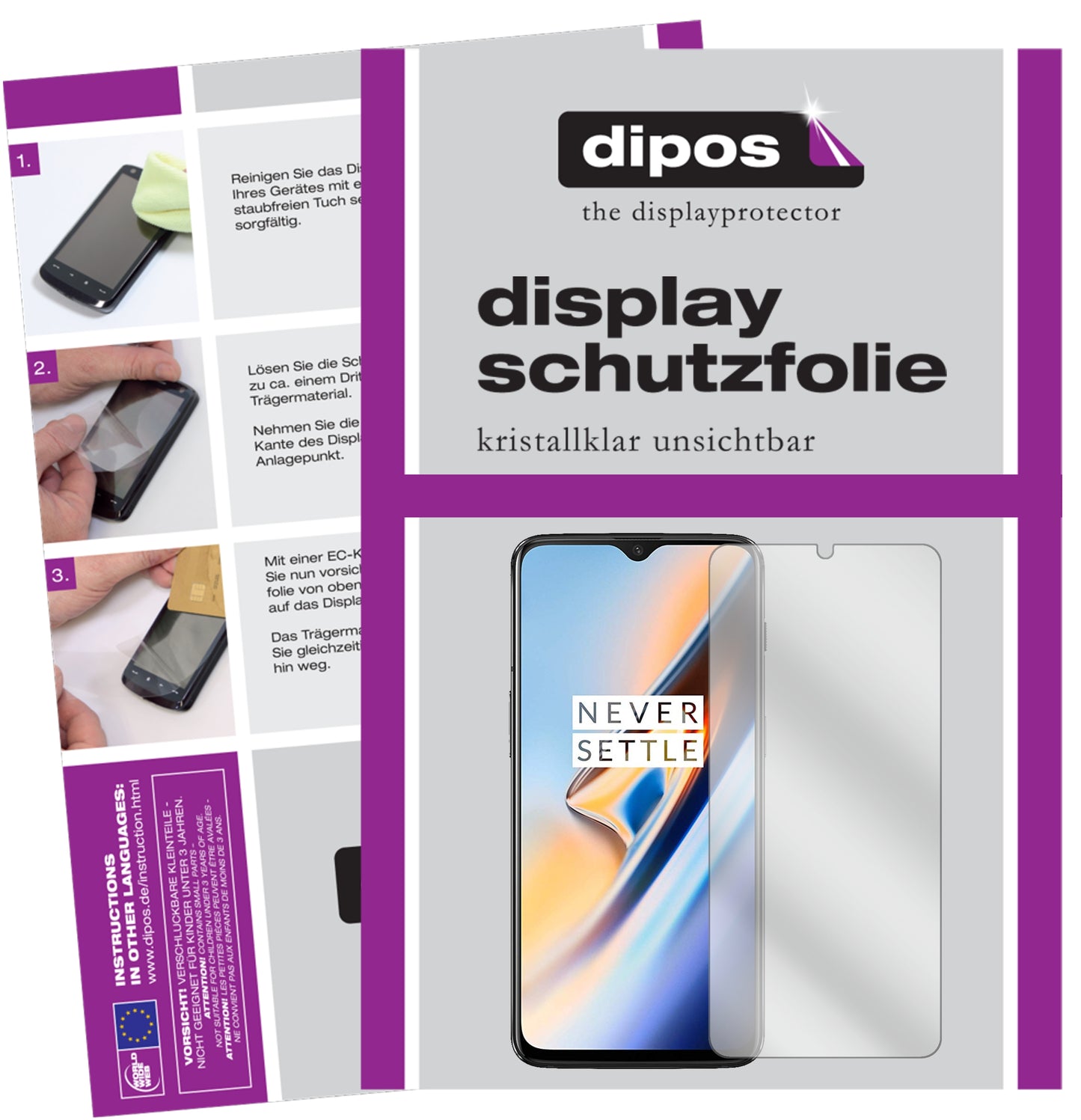 Kristallklare, dünne Schutzfolie: Kratzfest & passgenau für OnePlus-6T