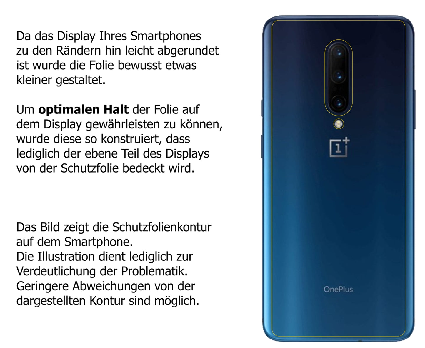 Dünne und klare Folie passend zugeschnitten für OnePlus 7T Pro Rückseite