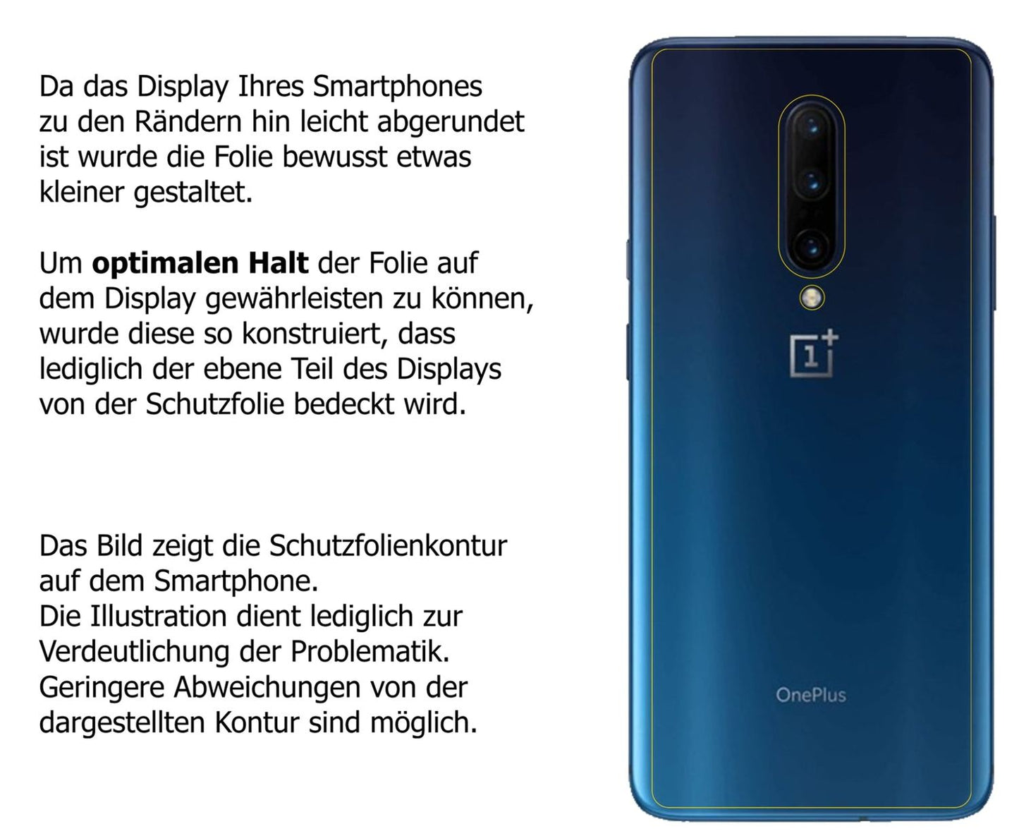 Dünne und klare Folie passend zugeschnitten für OnePlus 7T Pro Rückseite