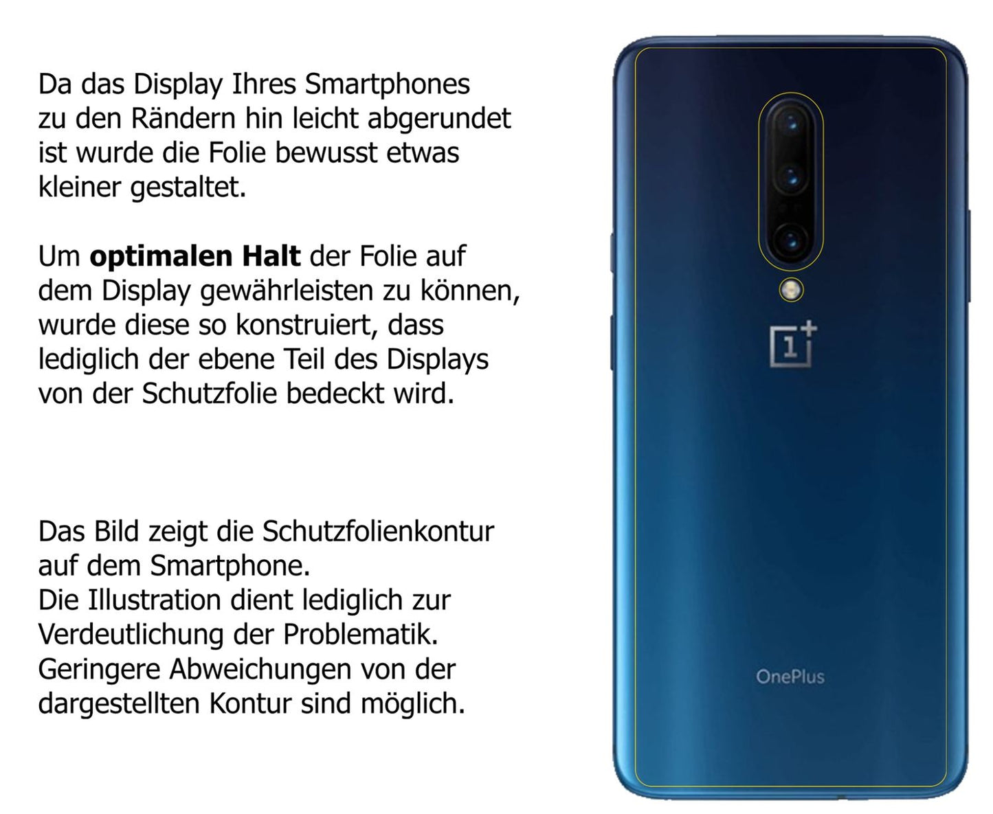 1x Schutzfolie matt für OnePlus 7T Pro Rückseite Display-Schutzfolie