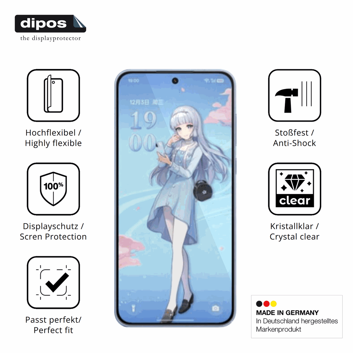 Displayschutz hergestellt in Deutschland, höchste Qualität made in Germany