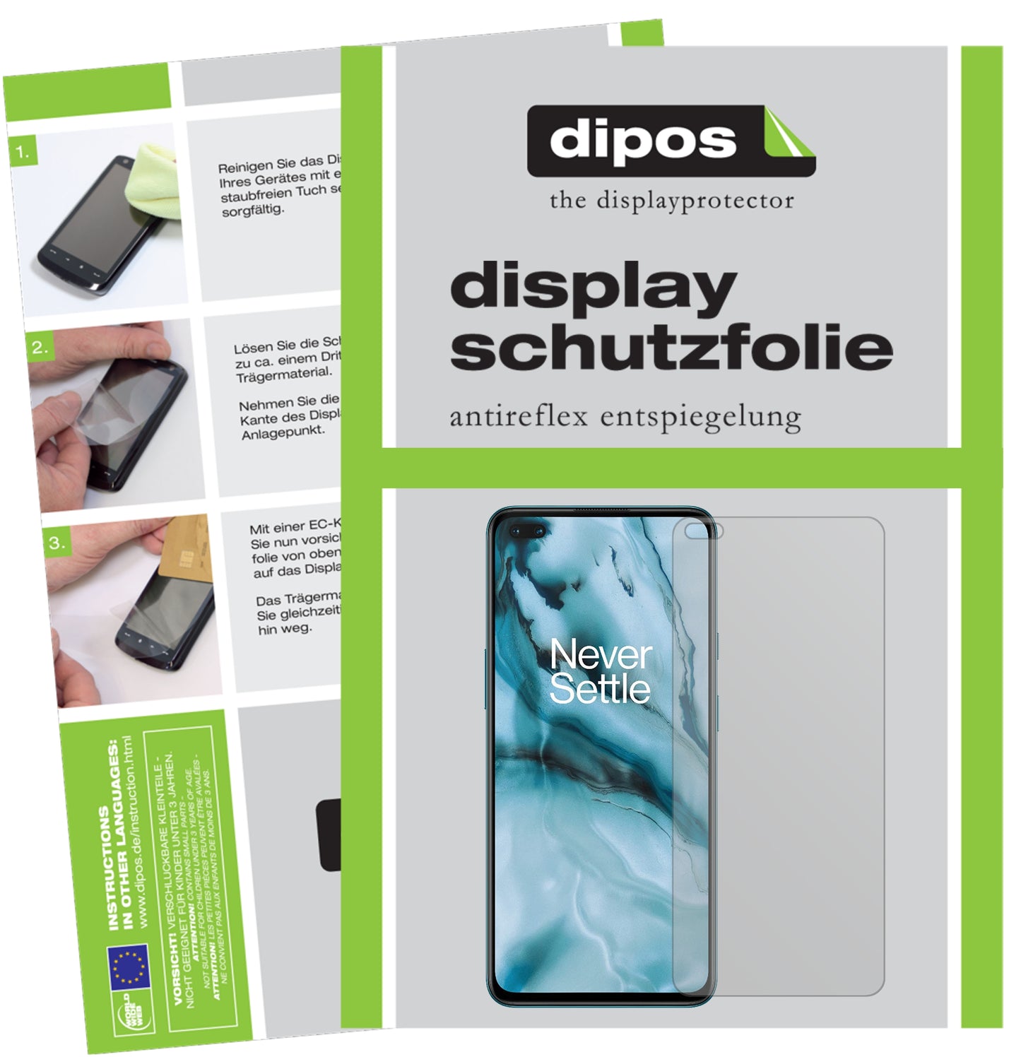 Mattes Panzerglas: Entspiegelte, dünne Folie, Fingerabdruckresistenz und Bildschirmschutz für OnePlus-Nord