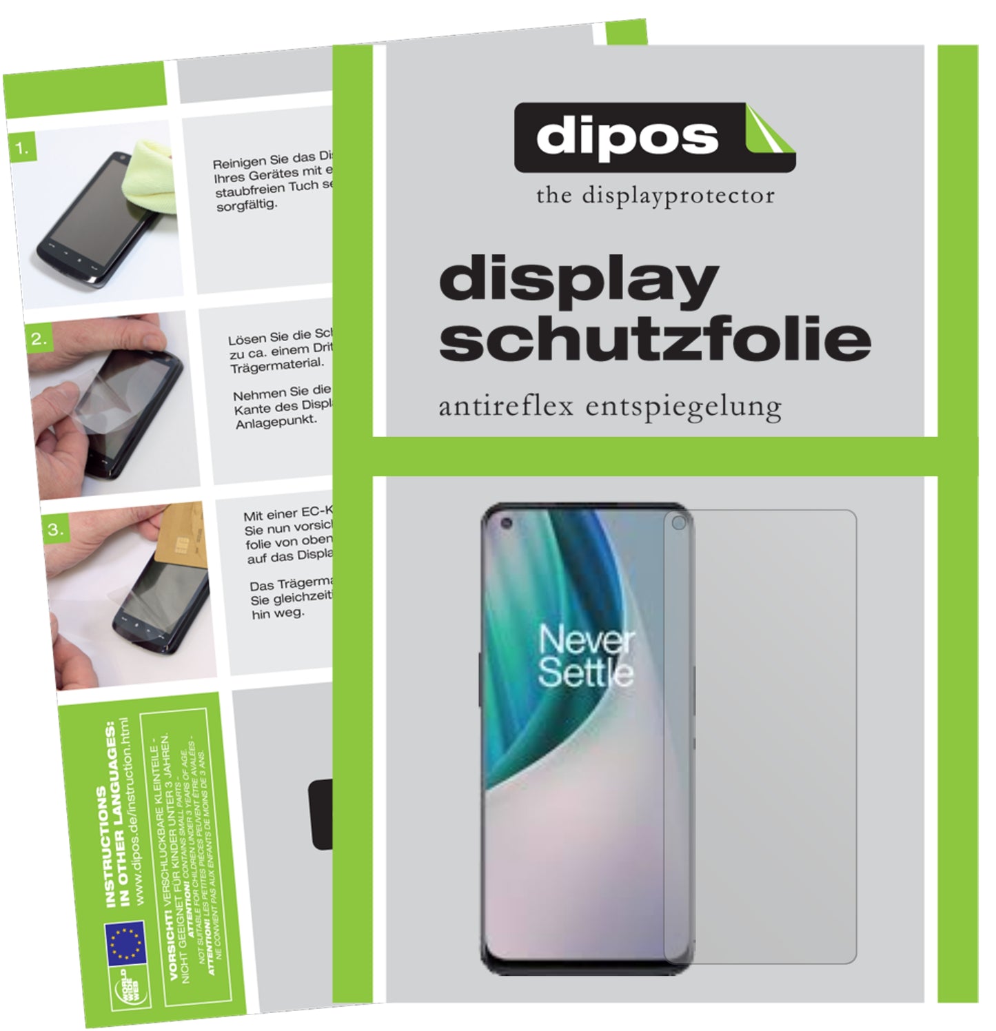Mattes Panzerglas: Entspiegelte, dünne Folie, Fingerabdruckresistenz und Bildschirmschutz für OnePlus-Nord N10 5G