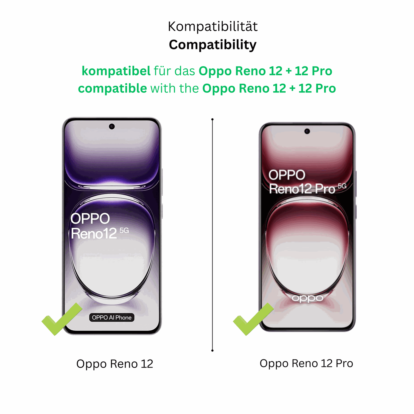 dipos Displayschutz für Oppo Reno 12 Pro, transparente Oberfläche, perfekte Passform auch für die Rundungen