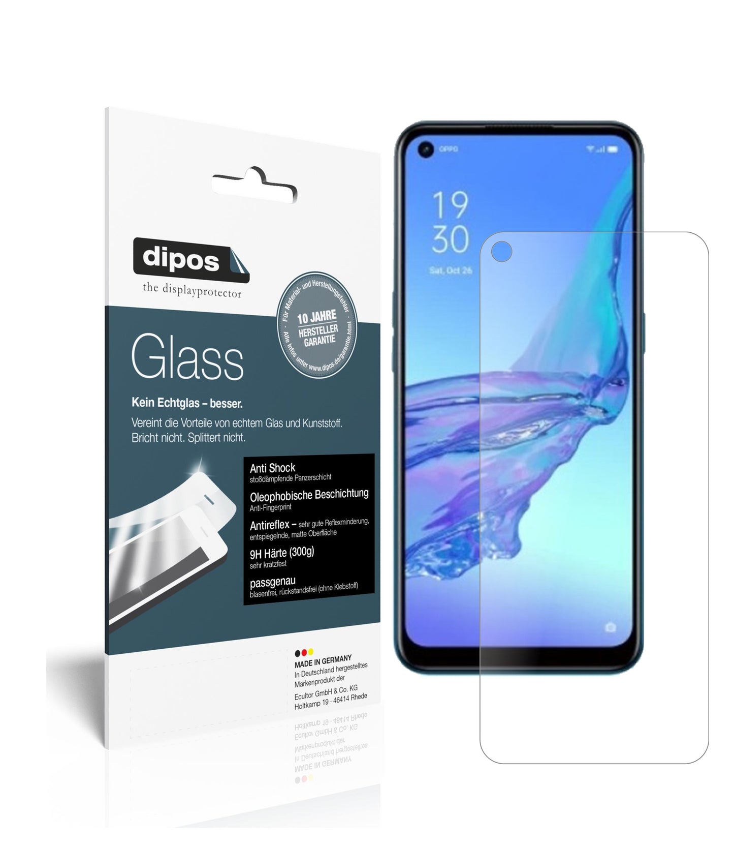 Mattes Panzerglas: Schutz vor Brüchen, Fingerabdrücken und Bildschirmblendung für Oppo-A53 (2020)