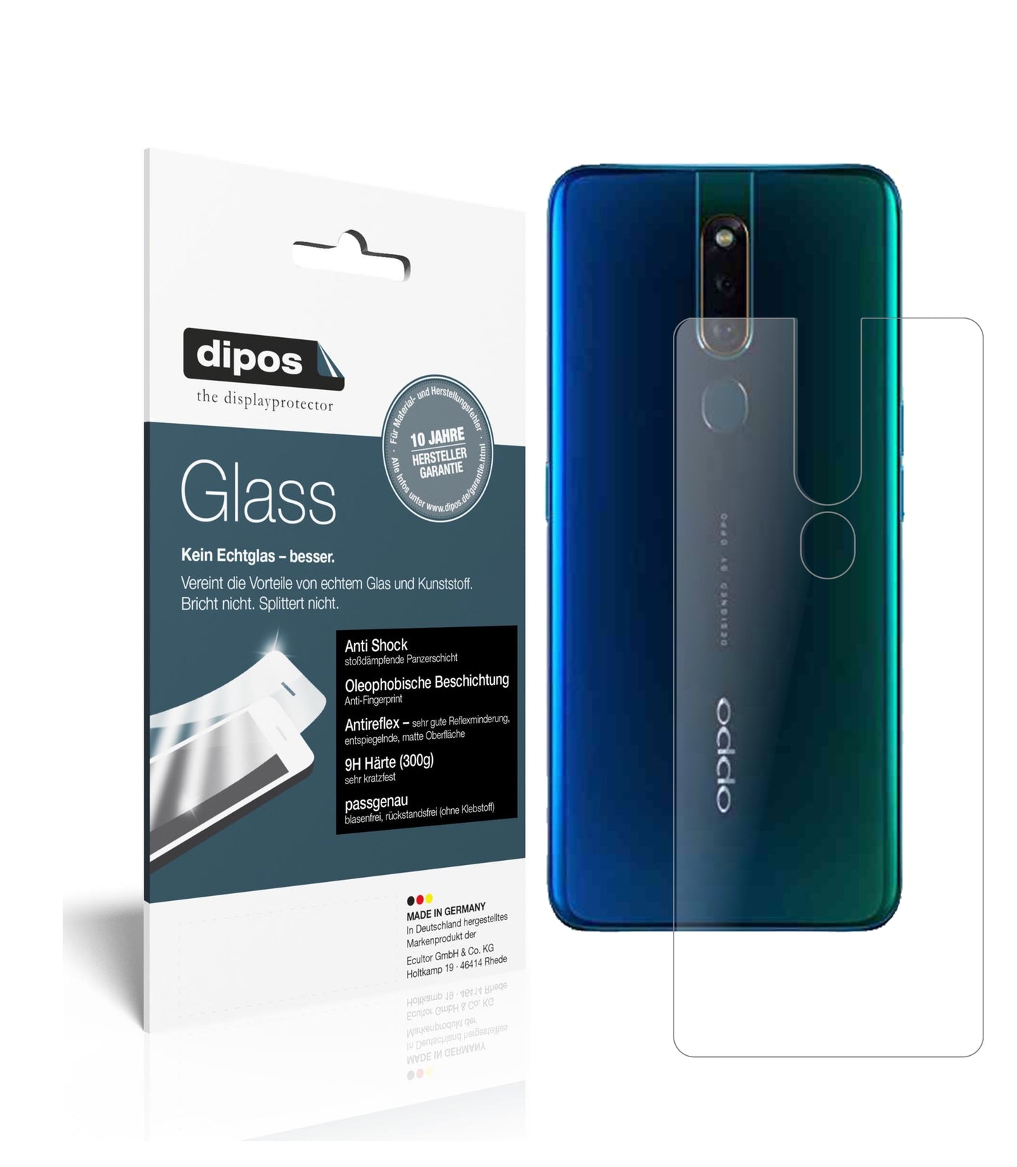 Mattes Panzerglas: Schutz vor Brüchen, Fingerabdrücken und Bildschirmblendung für Oppo-F11 Pro Rückseite
