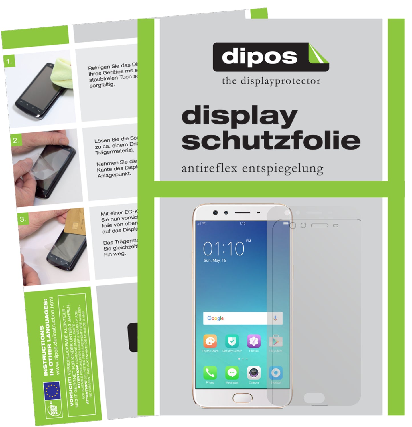 Mattes Panzerglas: Entspiegelte, dünne Folie, Fingerabdruckresistenz und Bildschirmschutz für Oppo-F3 Plus