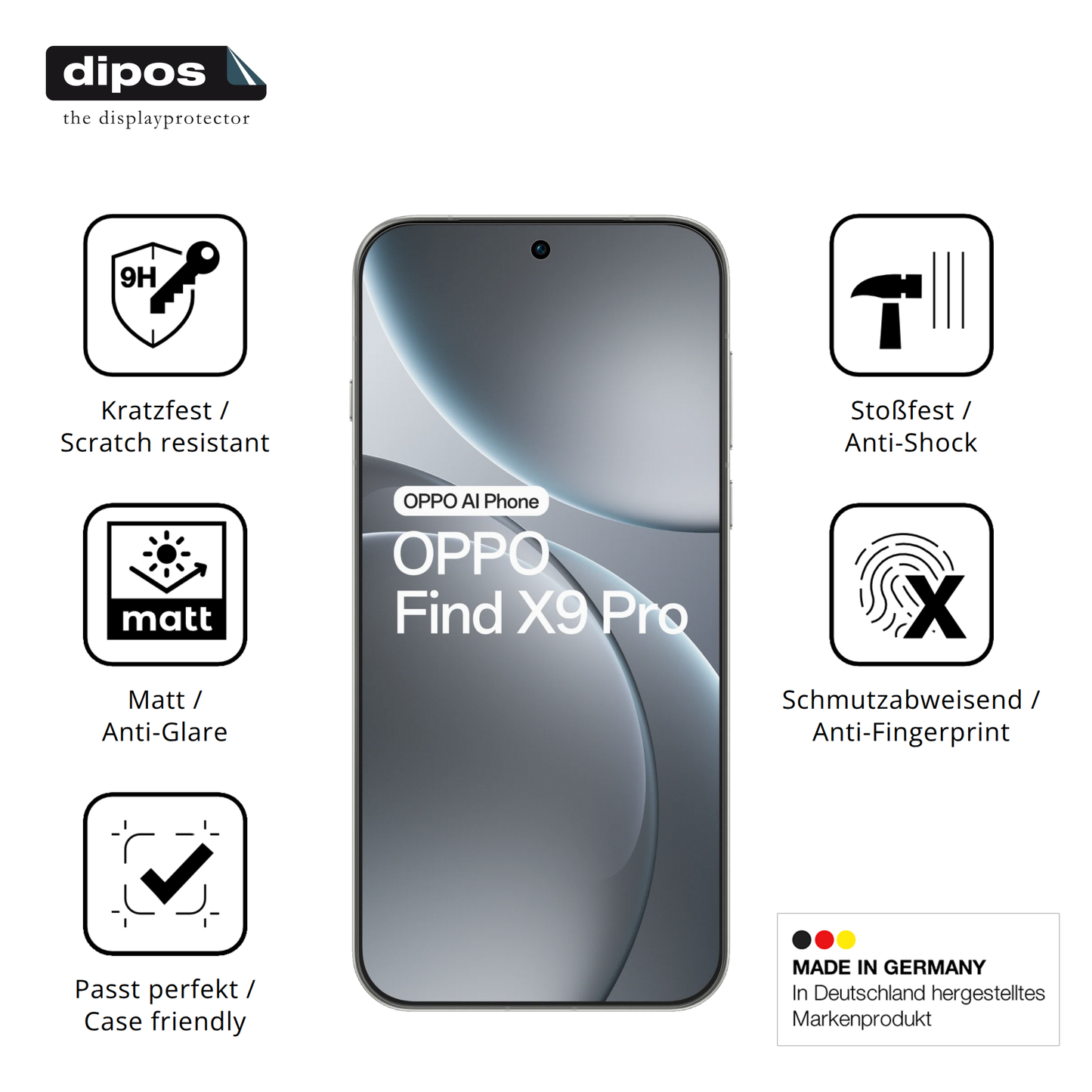 Displayschutz hergestellt in Deutschland, höchste Qualität made in Germany