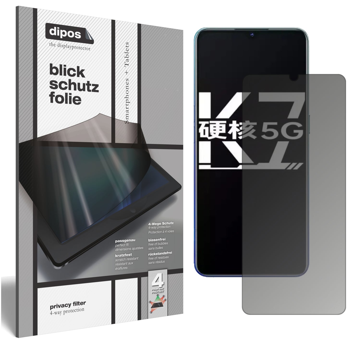 Privacy Filter: 9H Panzerglas mit Blickschutz & einfache Anbringung