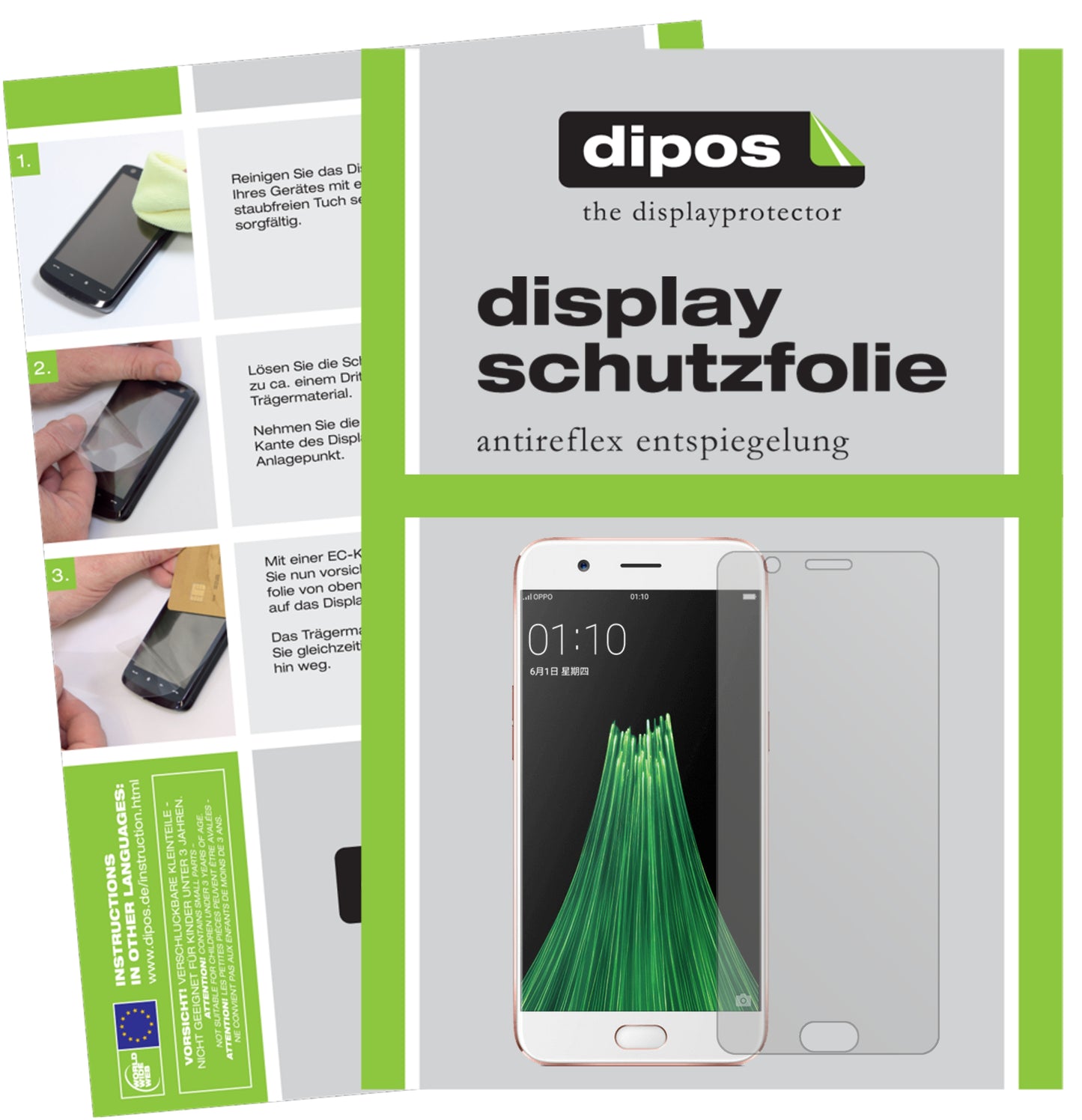 Mattes Panzerglas: Entspiegelte, dünne Folie, Fingerabdruckresistenz und Bildschirmschutz für Oppo-R11 Plus