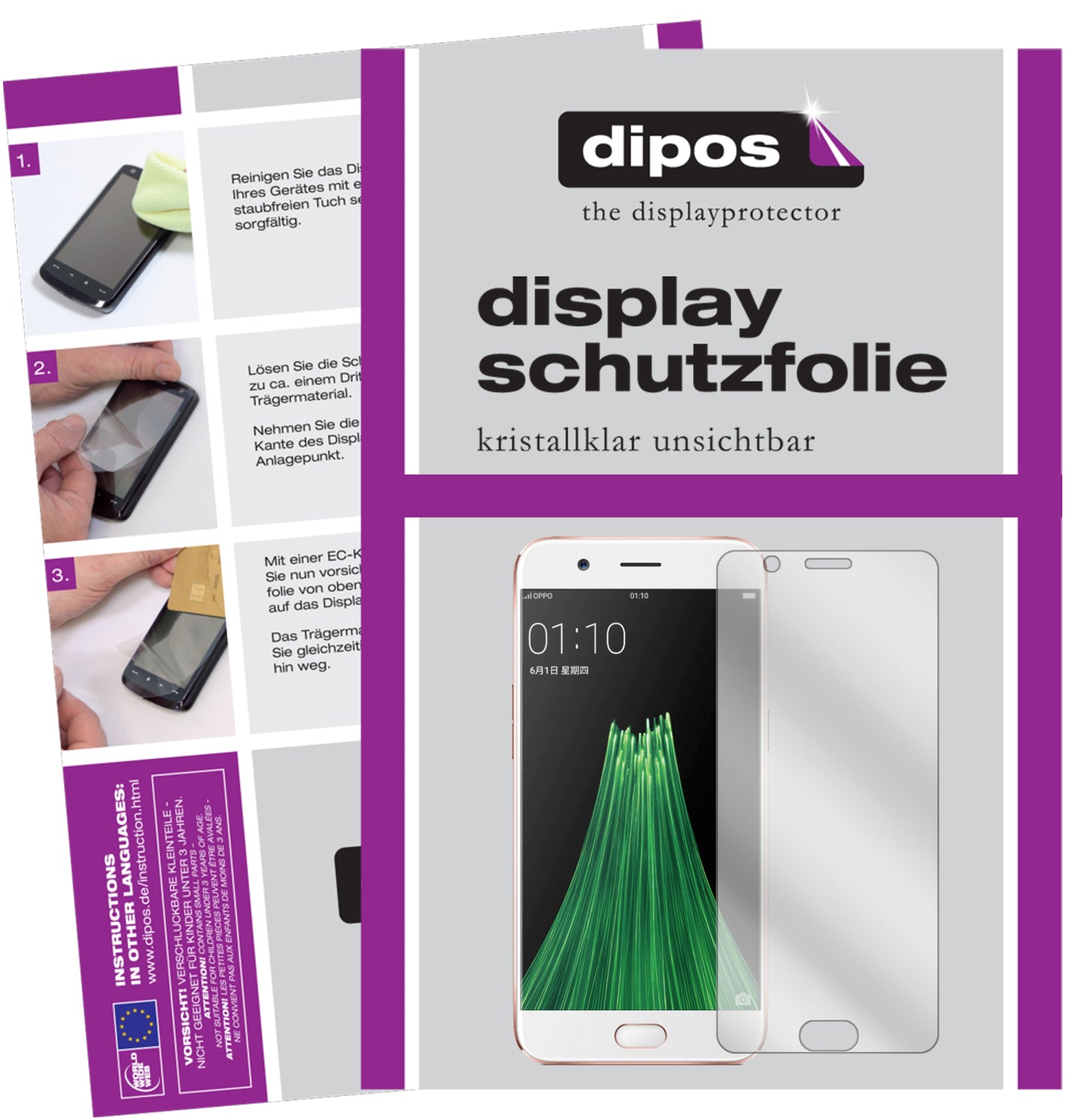 Kristallklare, dünne Schutzfolie: Kratzfest & passgenau für Oppo-R11 Plus