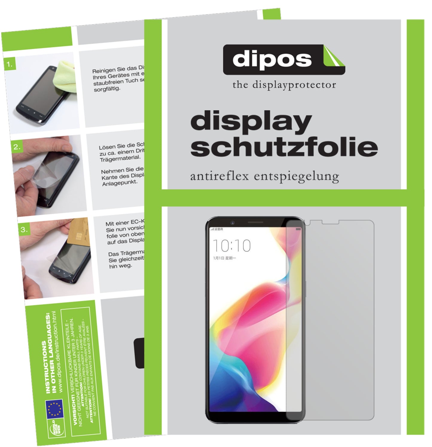 Mattes Panzerglas: Entspiegelte, dünne Folie, Fingerabdruckresistenz und Bildschirmschutz für Oppo-R11s Plus