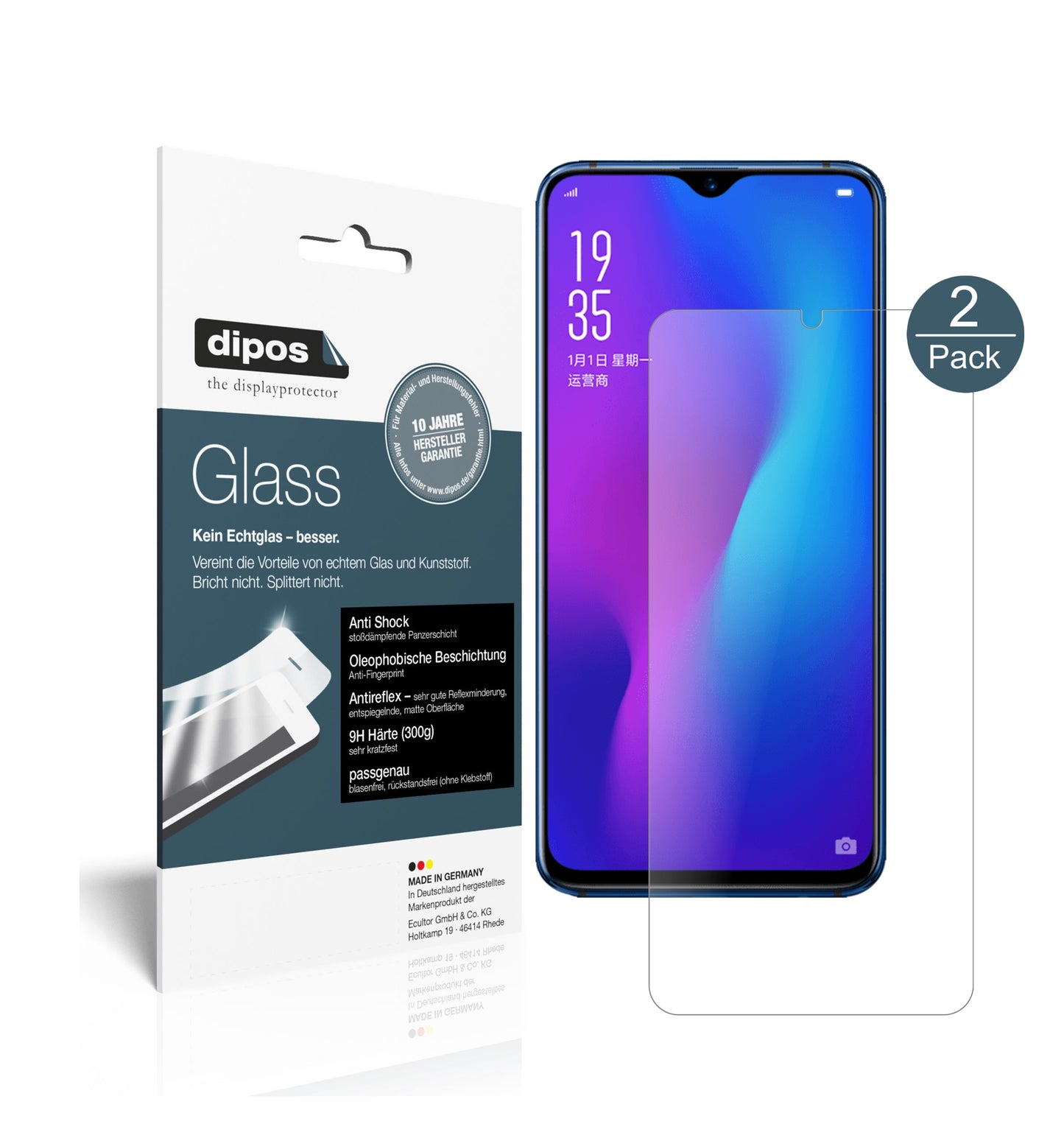 Mattes Panzerglas: Schutz vor Brüchen, Fingerabdrücken und Bildschirmblendung für Oppo-R17