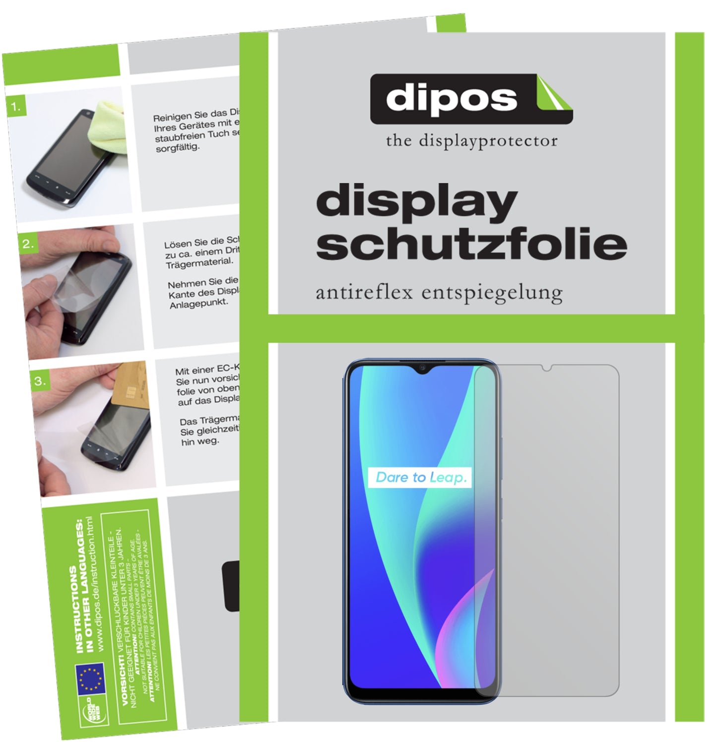 Mattes Panzerglas: Entspiegelte, dünne Folie, Fingerabdruckresistenz und Bildschirmschutz für Oppo-Realme C3