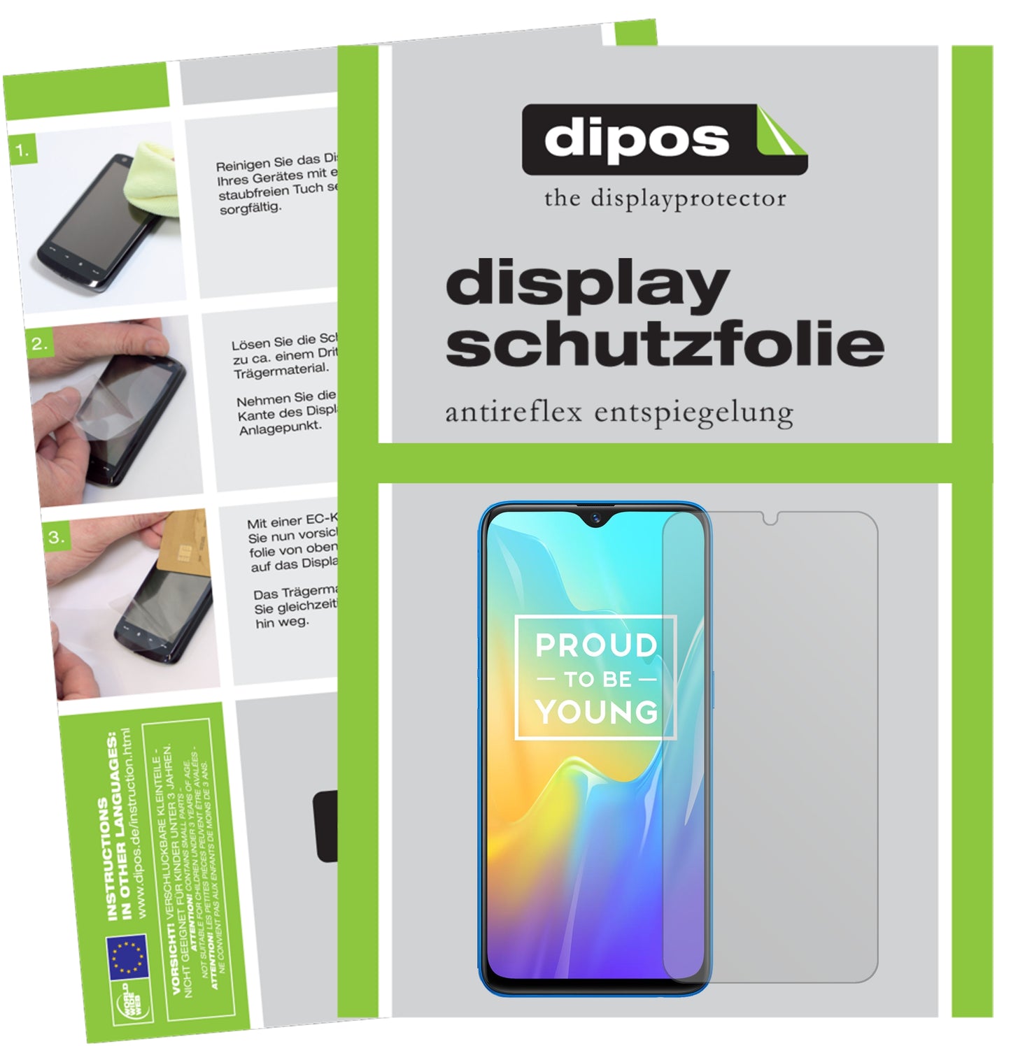 Mattes Panzerglas: Entspiegelte, dünne Folie, Fingerabdruckresistenz und Bildschirmschutz für Oppo-Realme U1