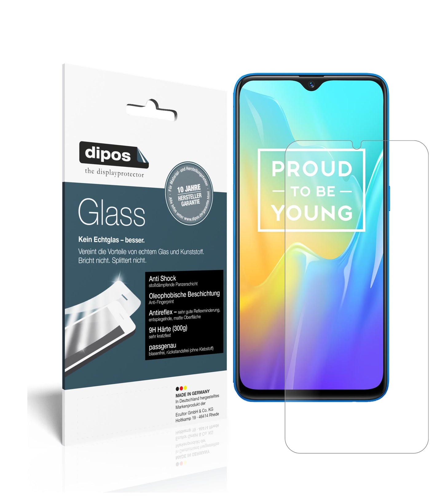 Mattes Panzerglas: Schutz vor Brüchen, Fingerabdrücken und Bildschirmblendung für Oppo-Realme U1