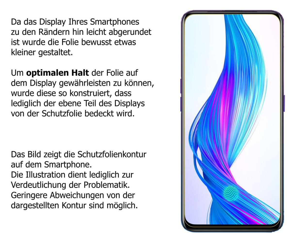 Blickschutzfolie für Oppo Realme X matt Schutzfolie Privacy