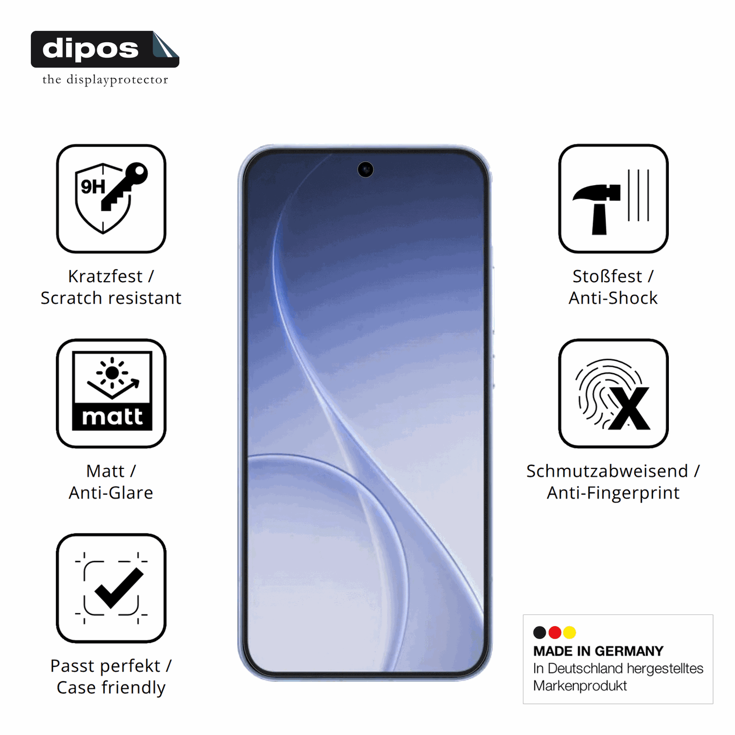Displayschutz hergestellt in Deutschland, höchste Qualität made in Germany