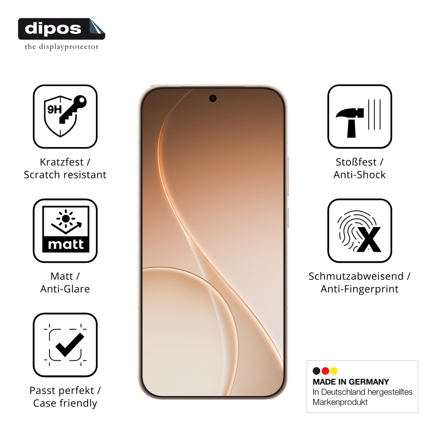 Displayschutz hergestellt in Deutschland, höchste Qualität made in Germany