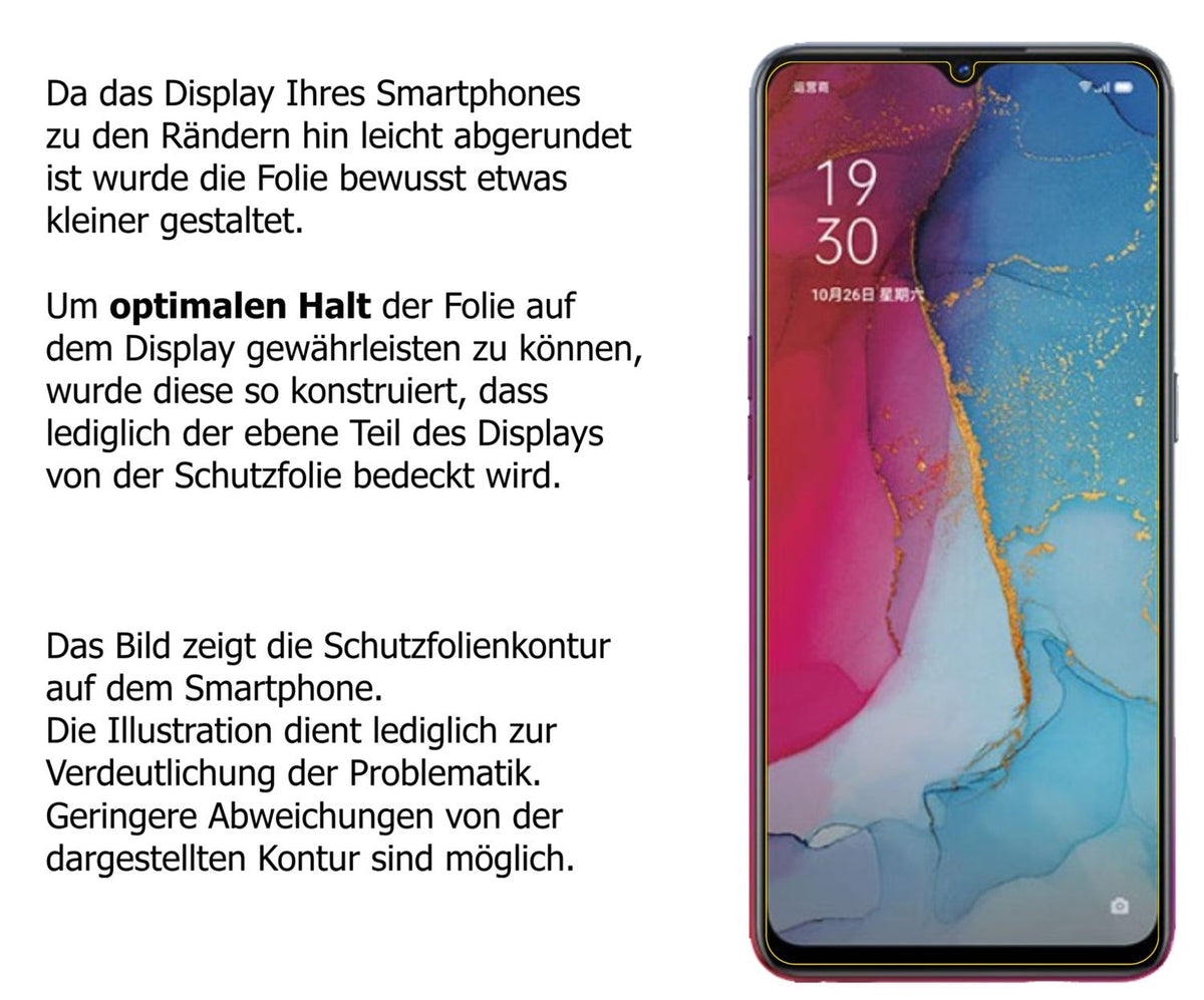 2x Schutzfolie matt für Oppo Reno3 Display-Schutzfolie