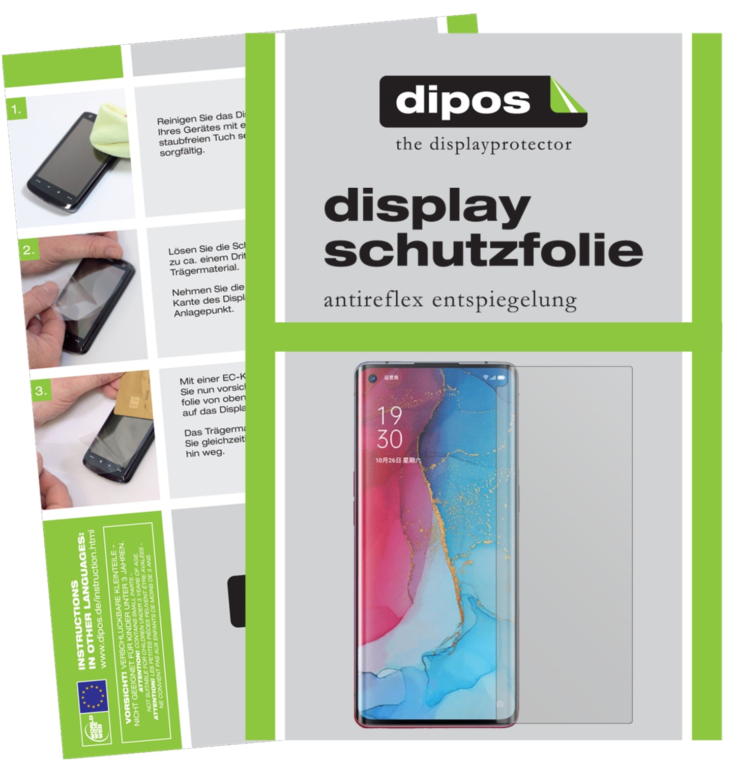 Mattes Panzerglas: Entspiegelte, dünne Folie, Fingerabdruckresistenz und Bildschirmschutz für Oppo-Reno3 Pro
