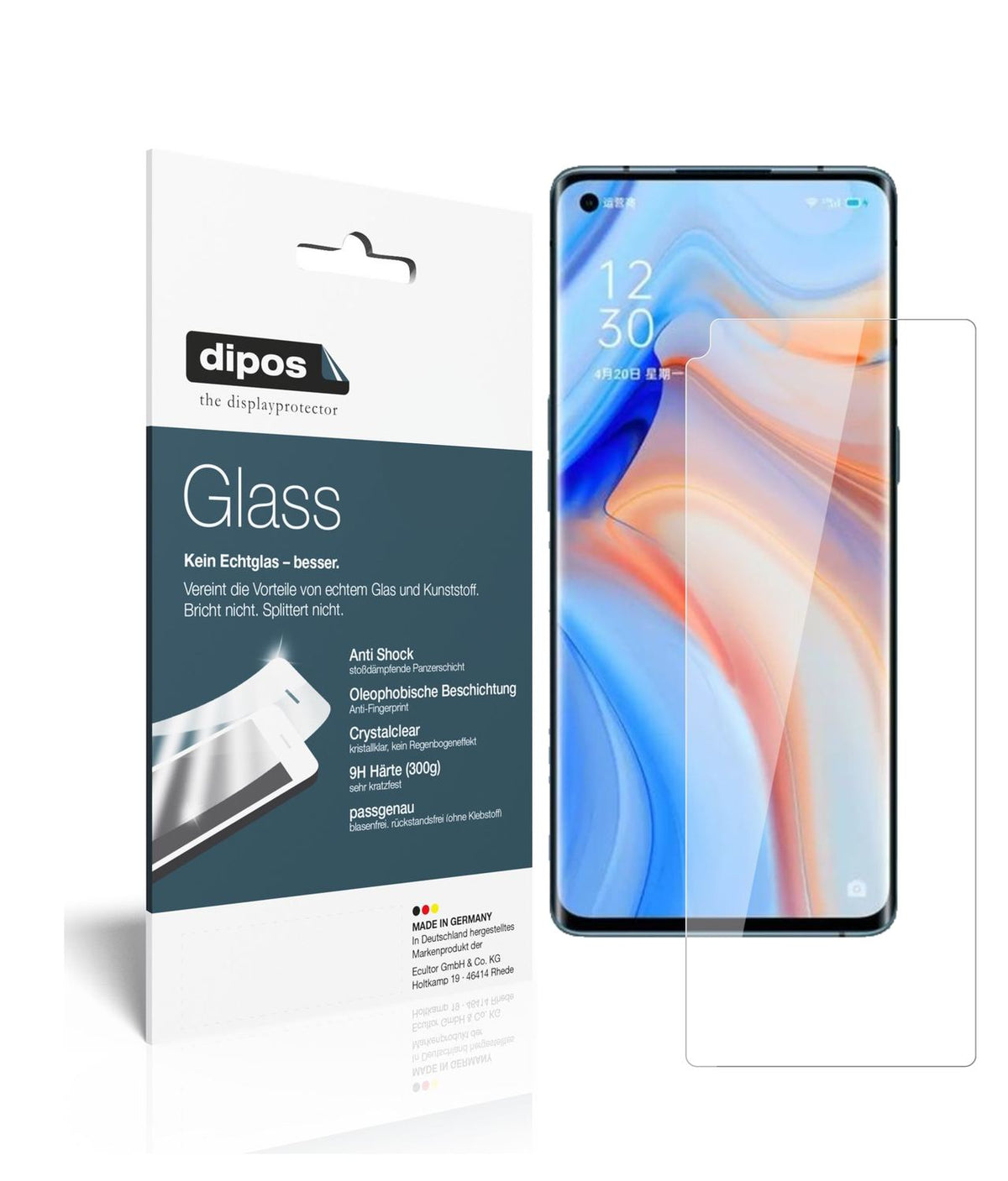 Perfekte Passform und ultimative Qualität: Unser 9H Panzerglas bietet Schutz für Oppo-Reno 4 Pro