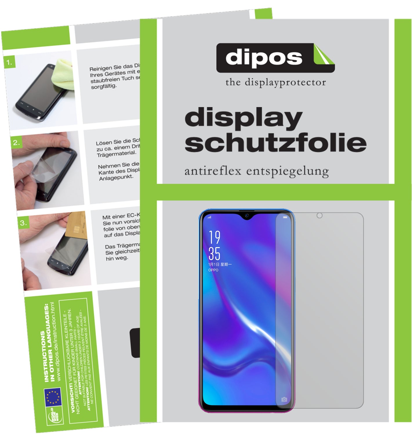 Mattes Panzerglas: Entspiegelte, dünne Folie, Fingerabdruckresistenz und Bildschirmschutz für Oppo-RX17 Neo