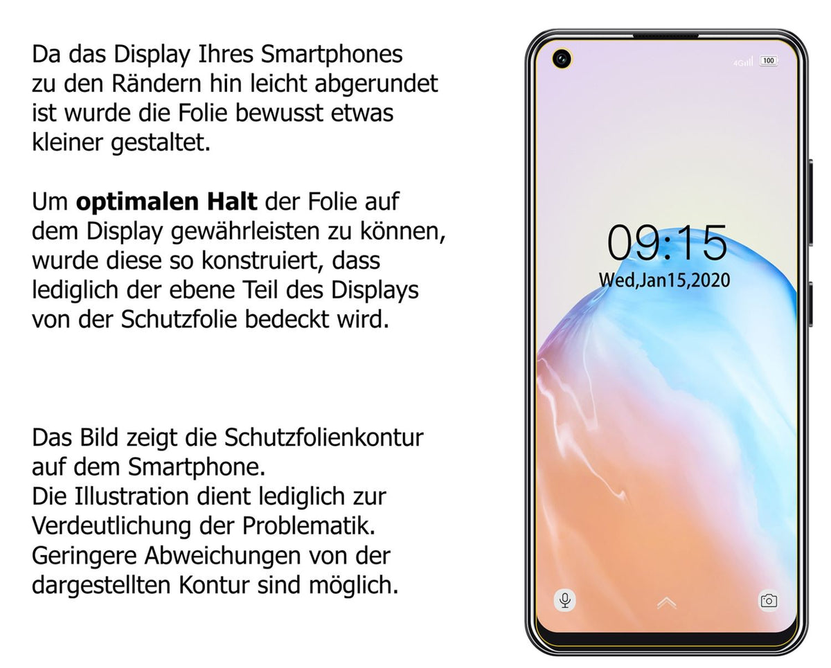 2x Schutzfolie klar für Oukitel C18 Pro Display-Schutzfolie