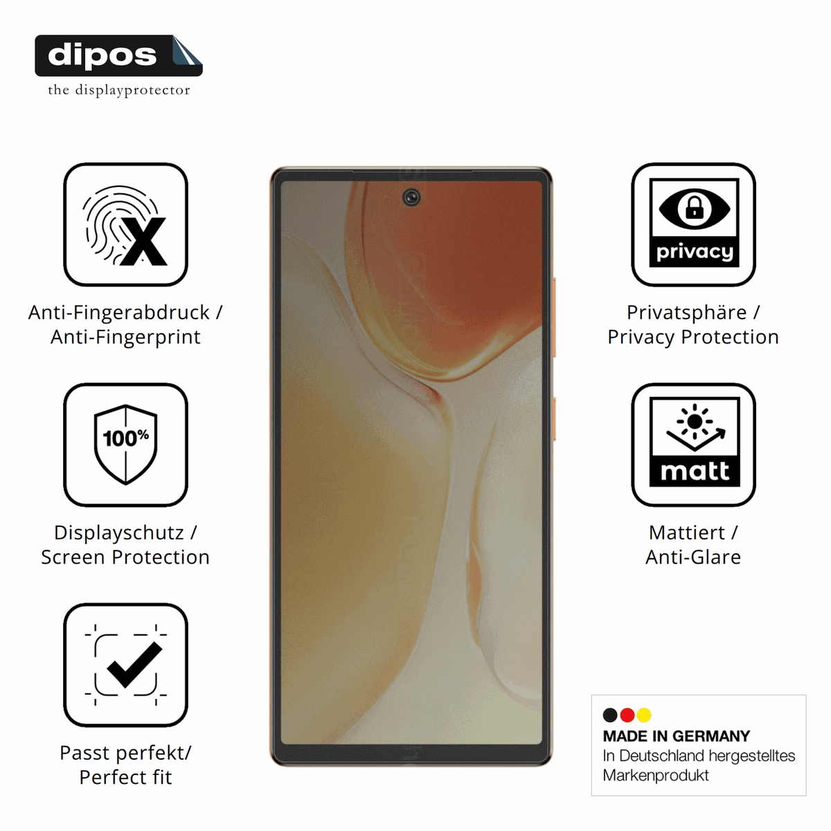 Blickschutzfolie für Oukitel C66 matt Schutzfolie Privacy