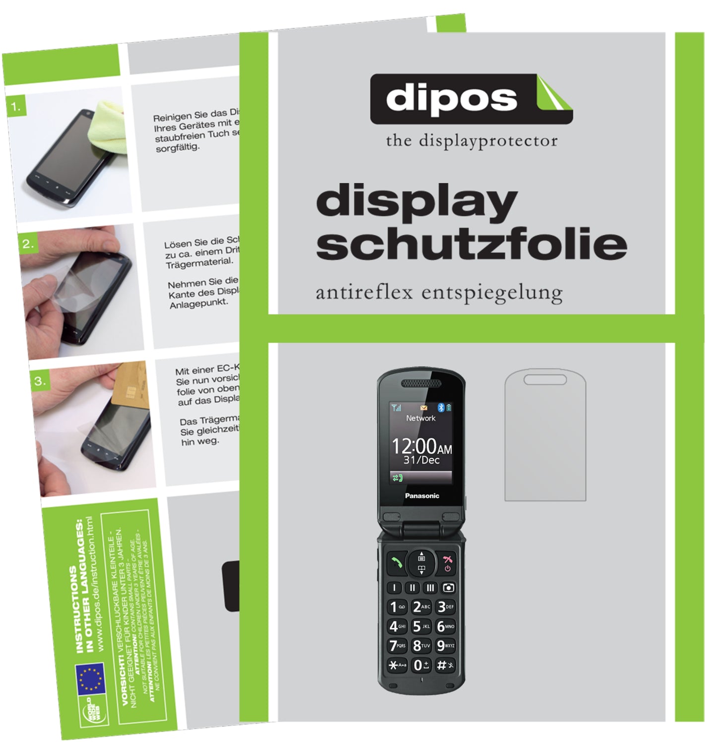 Mattes Panzerglas: Entspiegelte, dünne Folie, Fingerabdruckresistenz und Bildschirmschutz für Panasonic-KX-TU329