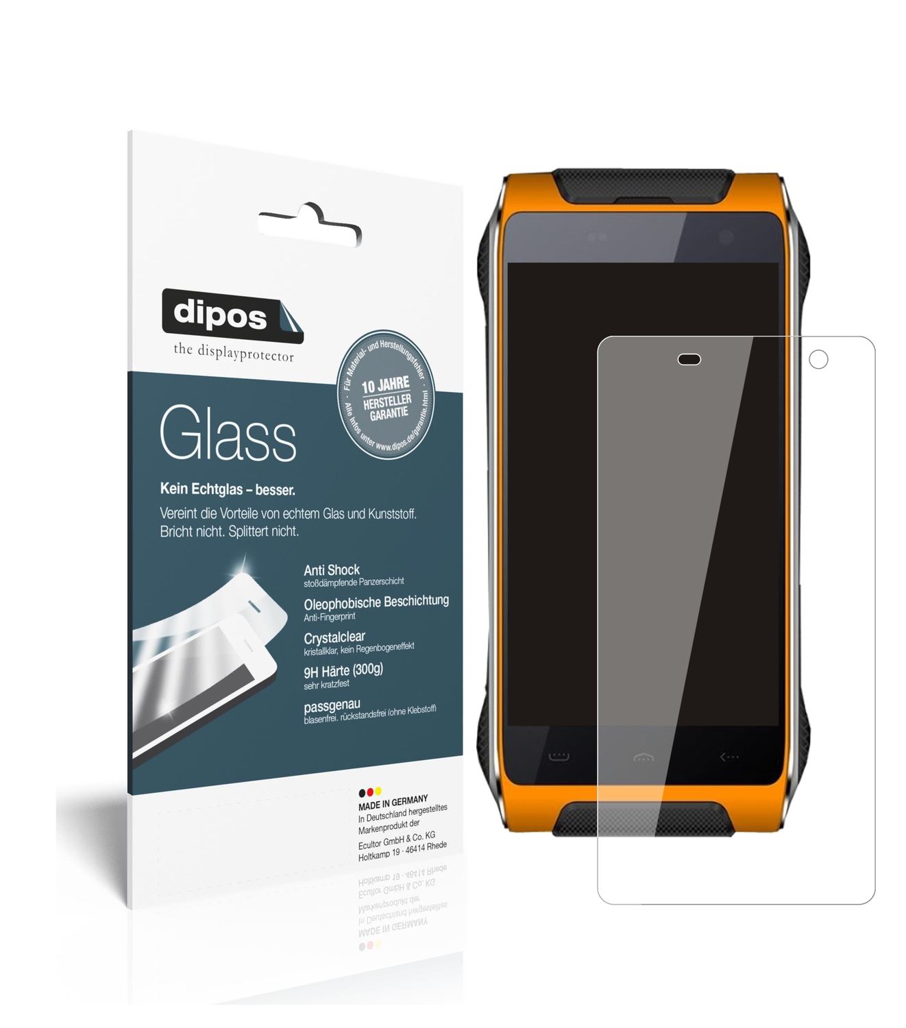 Klare Displayschutzfolie von dipos passend für Homtom HT20 Pro, 9H kratzfest und blasenfrei montiert