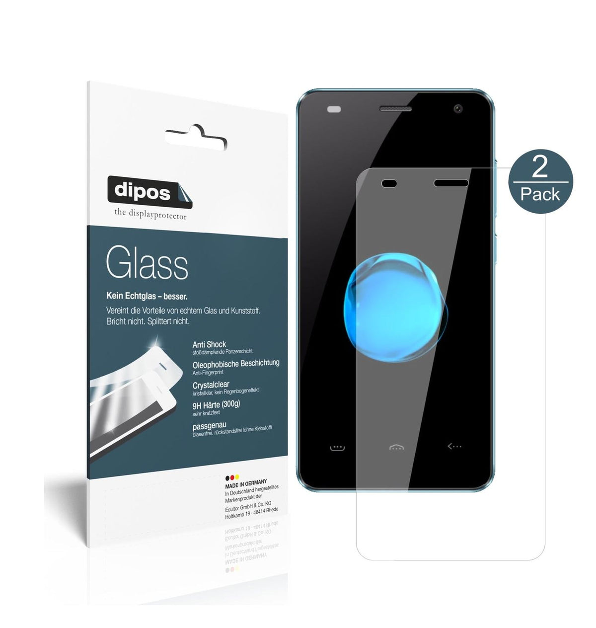 Klare Displayschutzfolie von dipos passend für HOMTOM HT26, 9H kratzfest und blasenfrei montiert