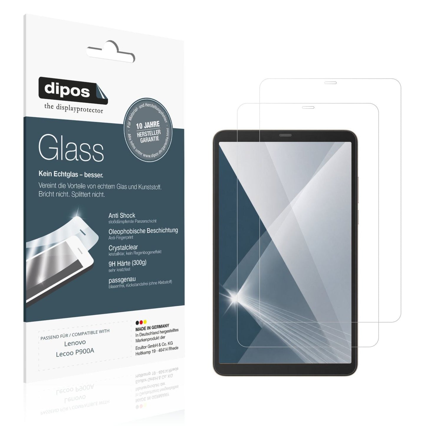 Klare Displayschutzfolie von dipos passend für Lenovo Lecoo P900A, 9H kratzfest und blasenfrei montiert