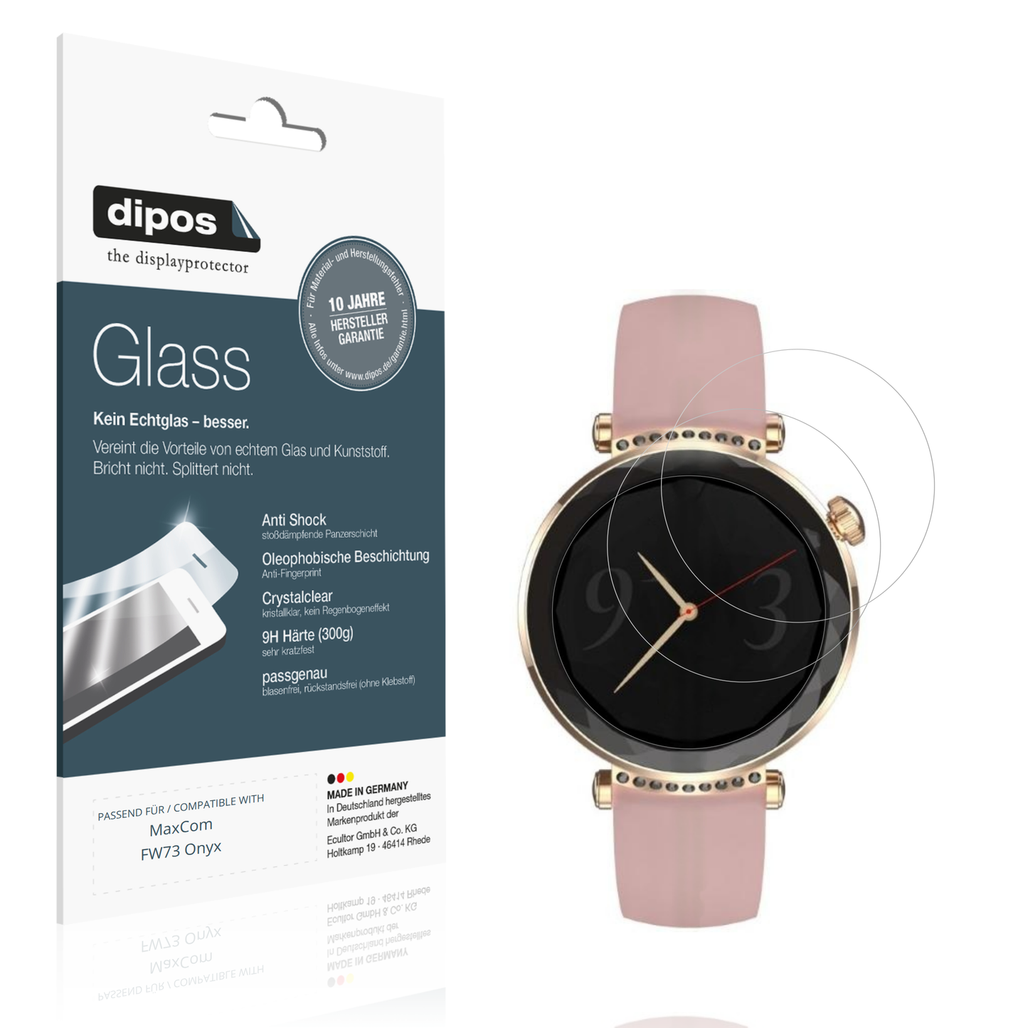 Klare Displayschutzfolie von dipos passend für MaxCom FW73 Onyx, 9H kratzfest und blasenfrei montiert