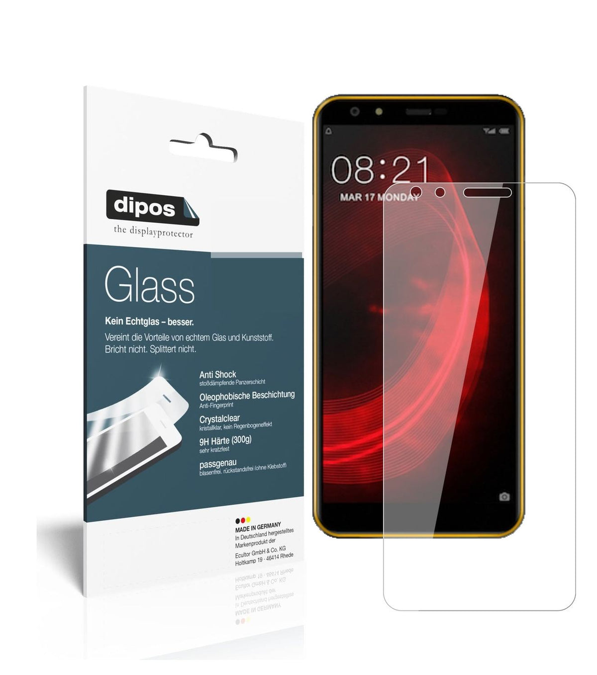 Klare Displayschutzfolie von dipos passend für Nubia N2 Lite, 9H kratzfest und blasenfrei montiert
