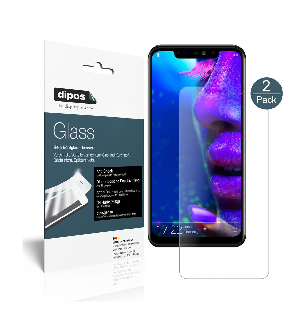 Matte Displayschutzfolie von dipos passend für Allview Soul X5 Pro, 9H kratzfest und blasenfrei montiert