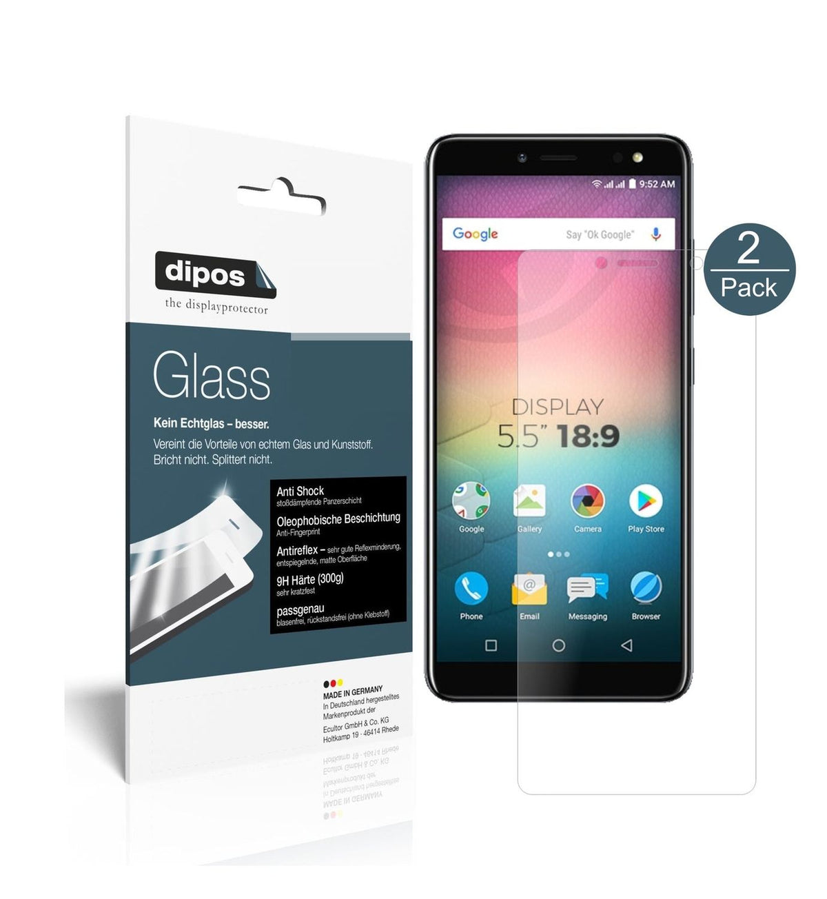 Matte Displayschutzfolie von dipos passend für Allview V3 Viper, 9H kratzfest und blasenfrei montiert