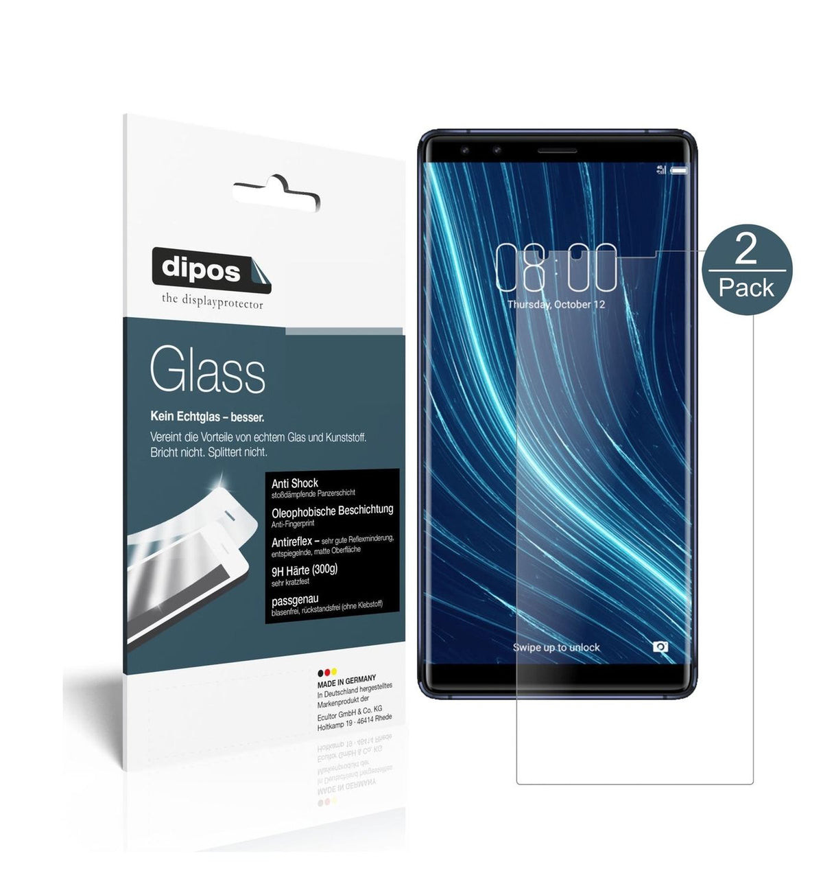 Matte Displayschutzfolie von dipos passend für Archos Diamond Omega, 9H kratzfest und blasenfrei montiert