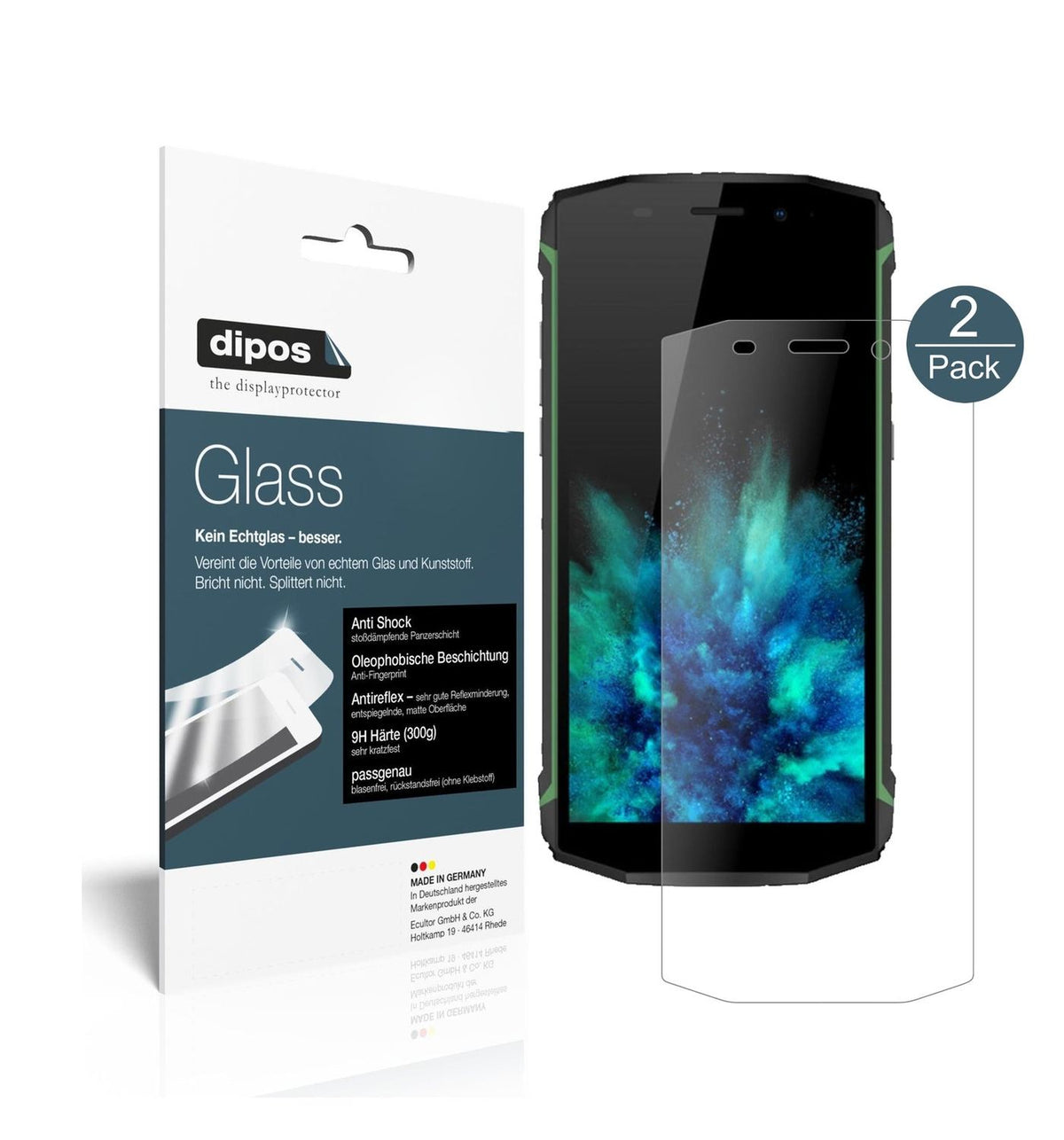 Matte Displayschutzfolie von dipos passend für Blackview BV5800 Pro, 9H kratzfest und blasenfrei montiert
