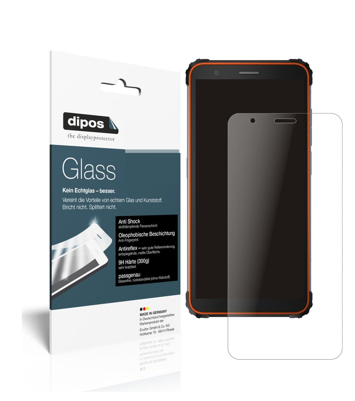 Matte Displayschutzfolie von dipos passend für Blackview BV6600, 9H kratzfest und blasenfrei montiert