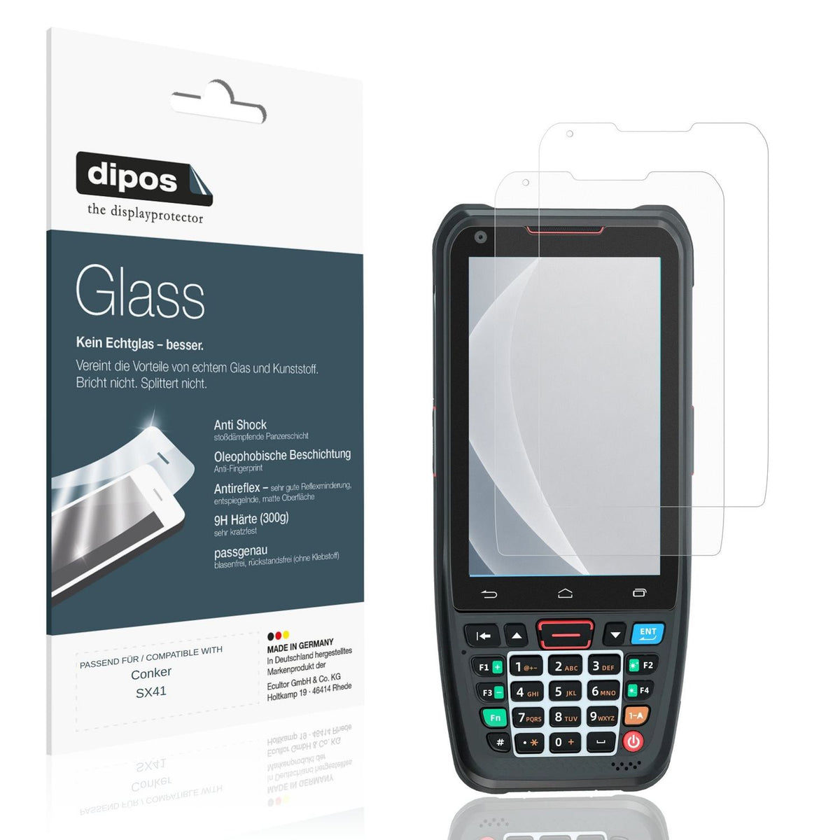 Matte Displayschutzfolie von dipos passend für Conker SX41, 9H kratzfest und blasenfrei montiert